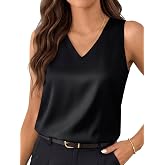 LILLUSORY Women Silk Satin Tank Top V Neck Summer Blouse Sleeveless Shirt Business Casual Dressy Outfit Vacation Clothes 2026