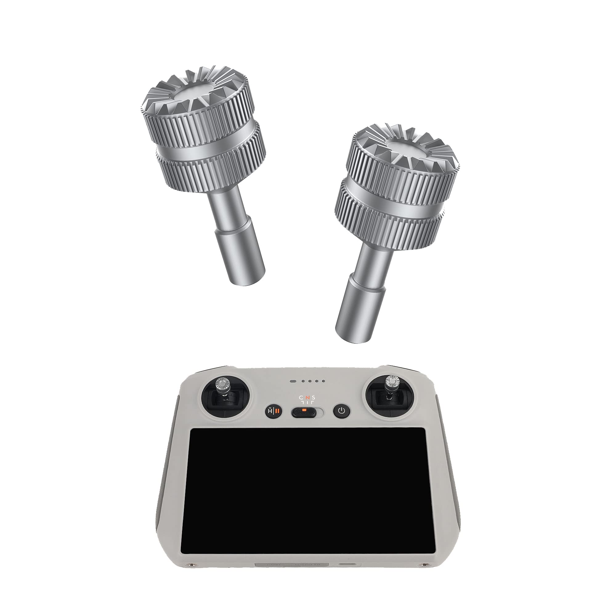 Fututech 2 Pcs Aluminum Joystick for DJI RC Mini3 Mini 3 Pro Rocker Joystick for Remote Control with High Sensitivity Screen Ergonomic Design Drone Accessories (Silver)