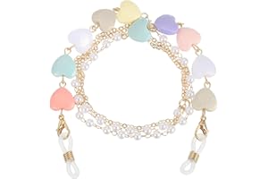 uxcell Beads Eyeglass Chain, Pearl Glasses Strap Eyewear Retainer Chain Around Neck Sunglass Holder for Girls Women