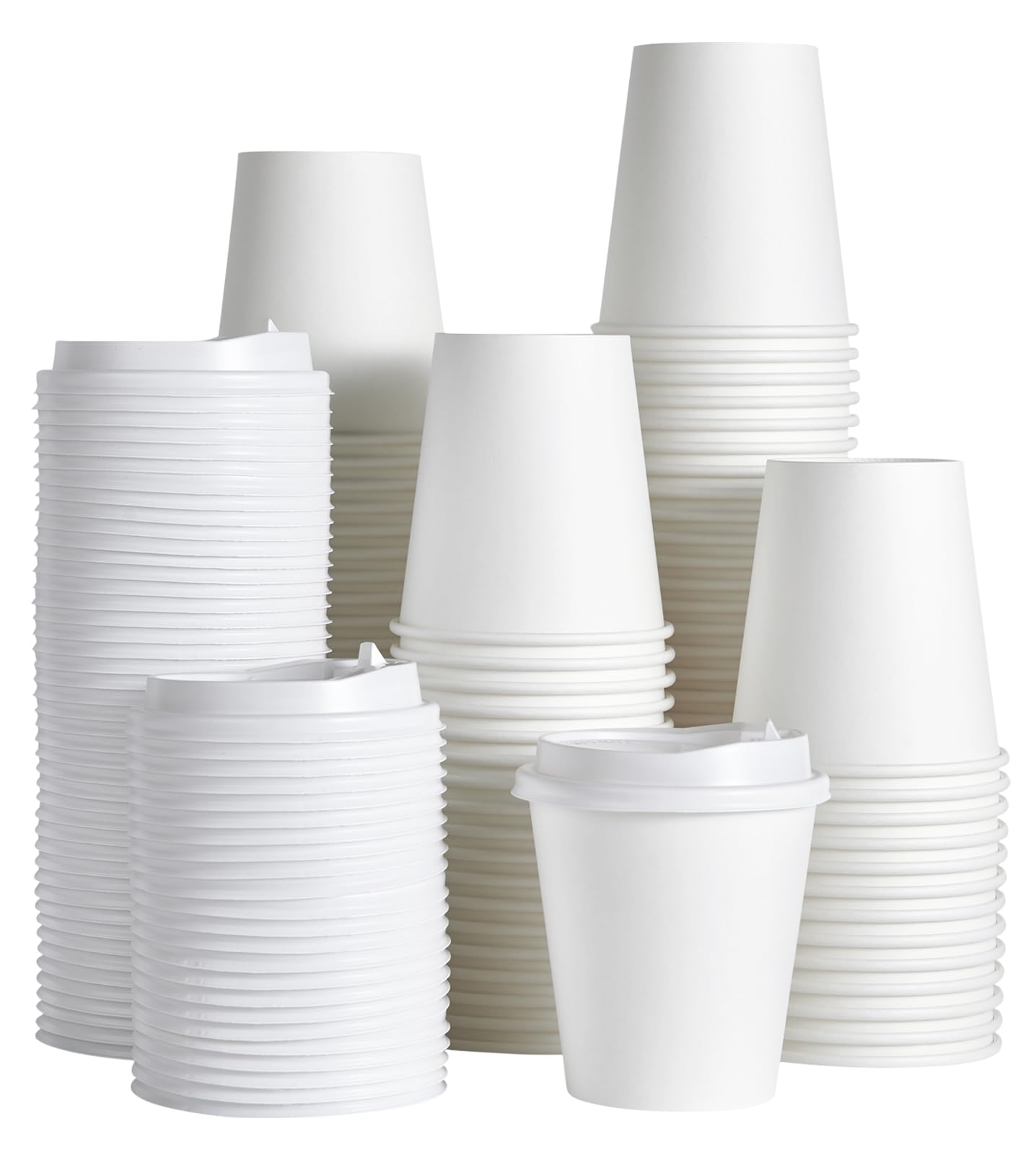Photo 1 of JOLLY PARTY [100 Pack] 10 oz Paper Coffee Cups, Disposable Paper Coffee Cup with Lids, Hot/Cold Beverage Drinking Cup for Water, Juice or Tea, Suitable for Home, Shops and Cafes