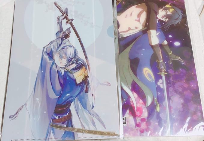 Amazon 刀剣乱舞 二周年記念祝画 クリアファイル コレクション 納涼祭 とうらぶstore セル画 原画見比べa4クリアファイル 三日月宗近 三日月 アニメ 萌えグッズ 通販