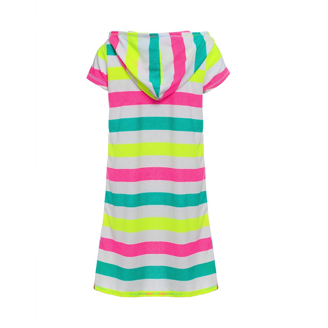 BELLOO Girls Short Sleeve Swim Robe Beach Cover Up with Zipper Bathrobe