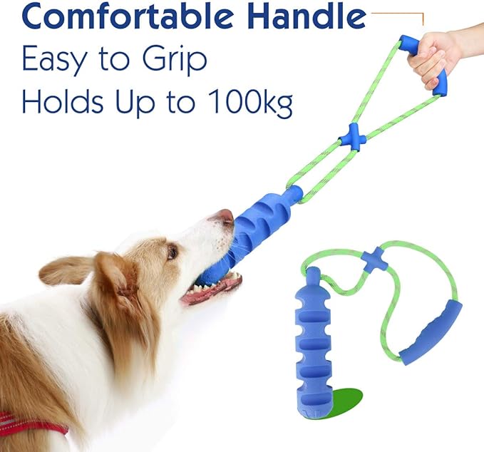 犬おもちゃ Pawaboo 犬用 噛むおもちゃ 犬訓練玩具 犬用ロープおもちゃ 棒型 天然ゴム製 音の出るおもちゃ カラフルロープ取手付き 牛肉の匂い発散 歯磨き 乳歯清潔 嗅覚訓練 引っ張り遊ぶ 噛んで遊ぶ トレーニング 肥満解消対策 ストレス解消 運動不足 外