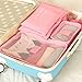 EALEK Packing Cube Set 6pcs,Compression Pouches Travel Luggage Organizers Clothes Storage Bags Laundry Bag (3 Cubes 3 Pouches,Pink)