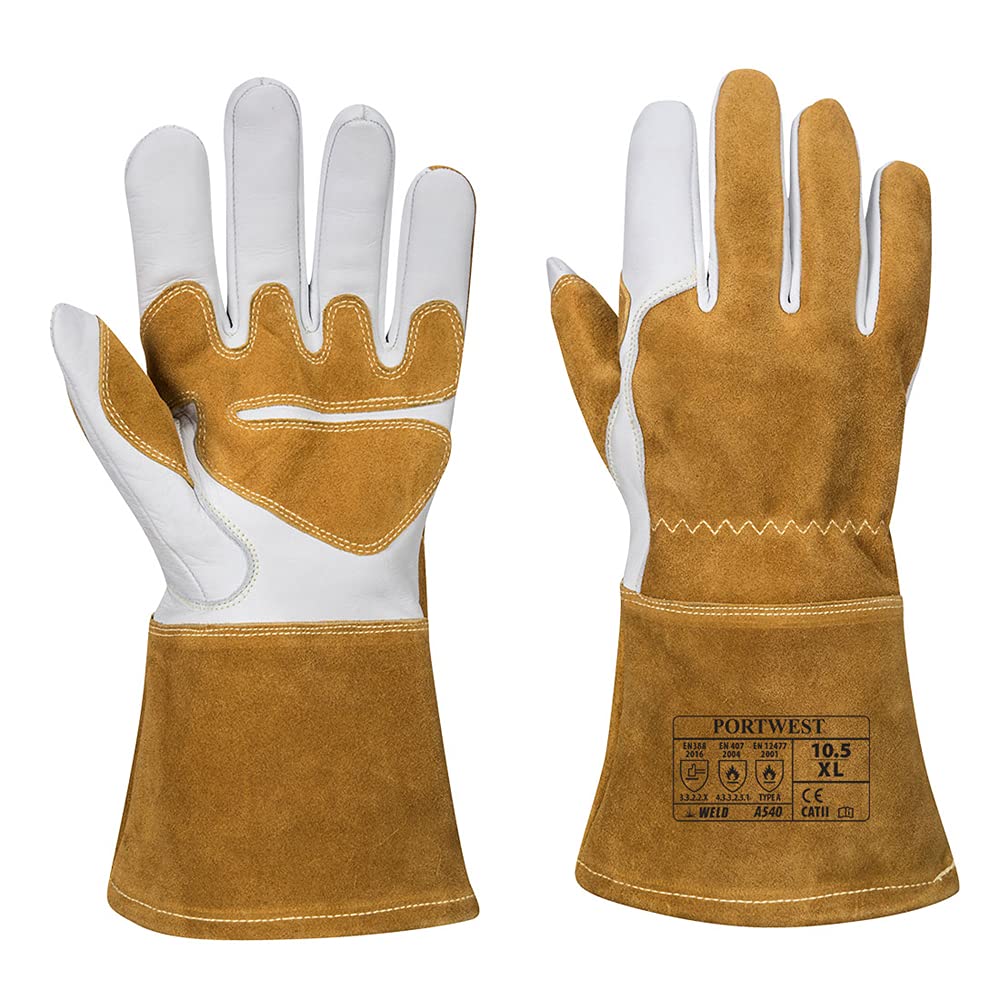 Portwest Ultra Welding Gauntlet, Size: XL, Colour: Brown, A540BRRXL