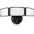 LUTEC 55W LED Flood Light Outdoor, 5200LM Security Light with 3 Adjustable Heads, Switch Controlled Exterior Outdoor Security Lights, 5000K, IP65 Waterproof for Garage, Yard, Patio(Black)