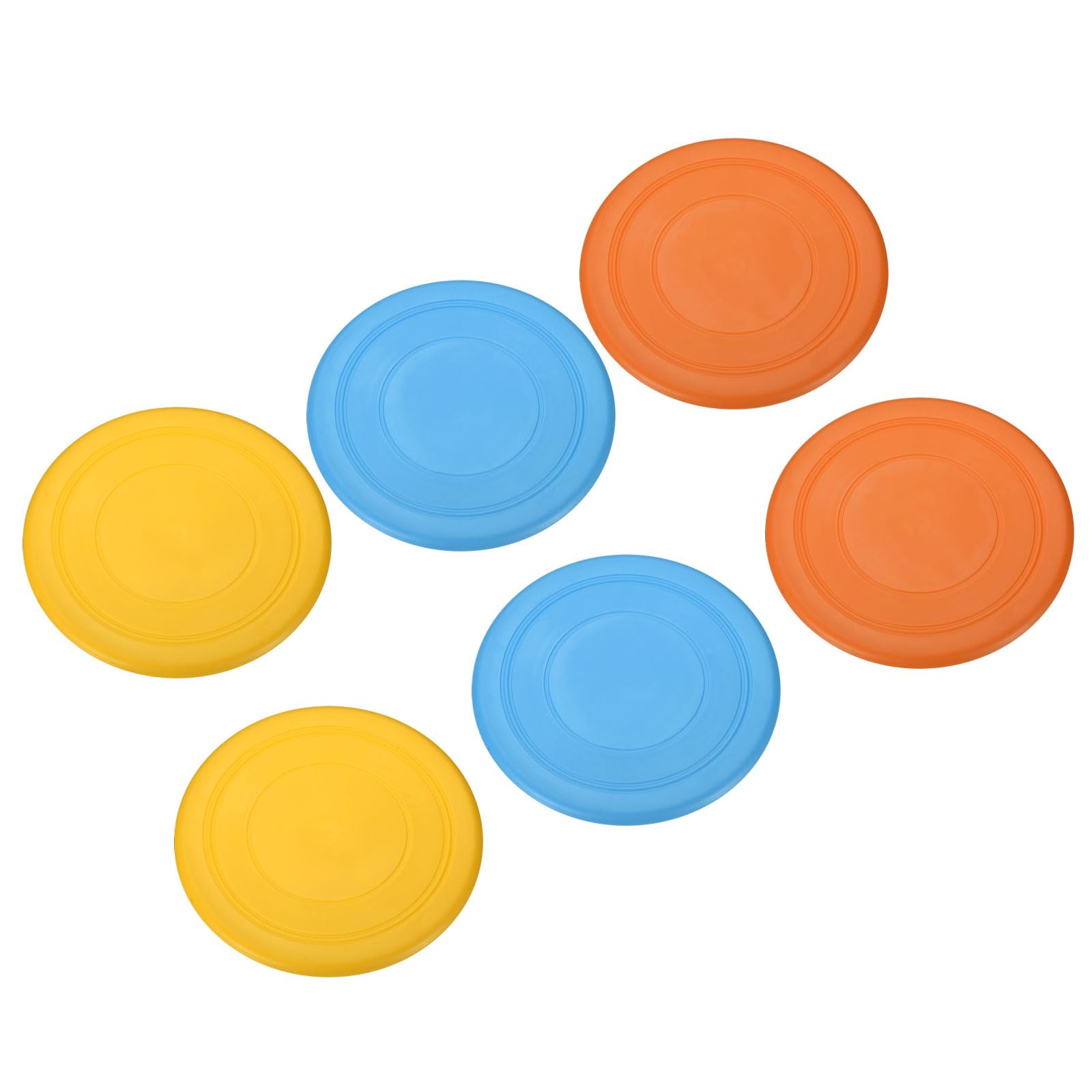 PATIKIL 7 Inch Flying Disc, 6Pcs TPR Flying Discs Soft Waterproof for Adults Dog Outdoor Playing Sport Game, 3 Colors