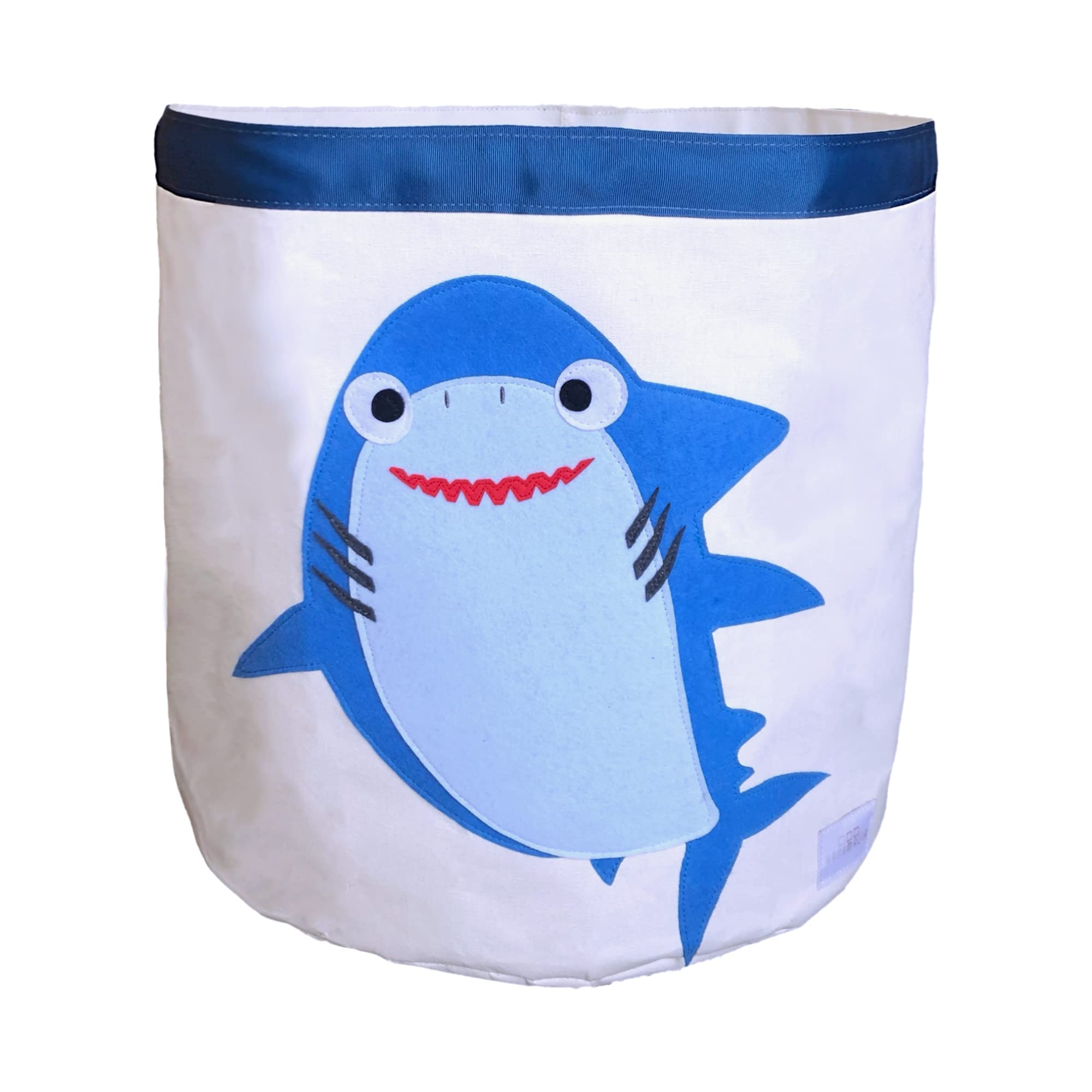 HANIMALIA Cotton Canvas Soft Toy Basket, Storage Basket, Diameter 17" x 17.5 h (Shark - SHARK)