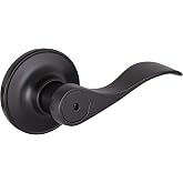 Design House Springdale Privacy Door Lever, Matte Black | Surface, Transitional, Brass, Hardware, 778902