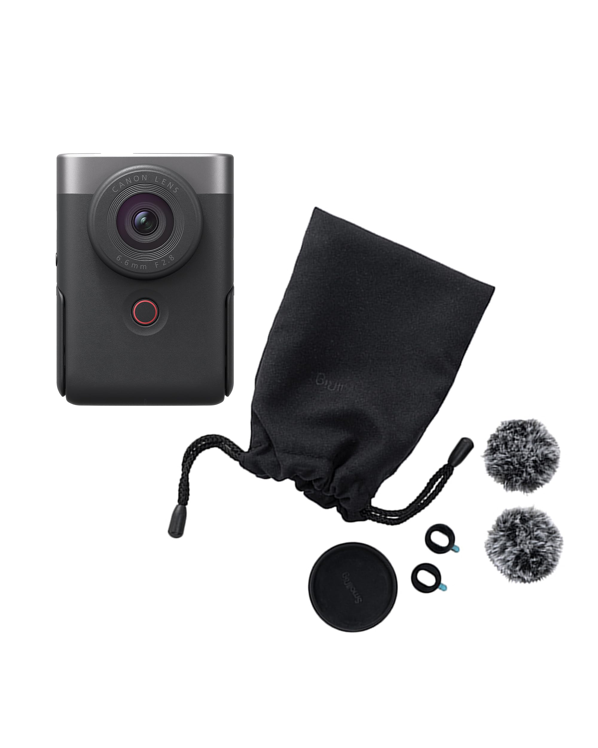 Canon PowerShot V10 Videocamera 4k per Vlogging (Argento) – Vlog Camera All-In-One, Tascabile e con Supporto Integrato – Videocamera Digitale per YouTube e Live Streaming - Bluetooth, Wi-Fi, UVC/UAC