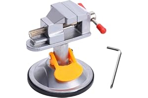GENERIC Mini Bench Vise Clamp - 360° Swivel Base, Portable Aluminum Alloy Table Vise for Jewelry Making, Watch Repair, DIY Crafts, Soldering, and Small Projects (3.54x2.95x2.95 in, Silver)