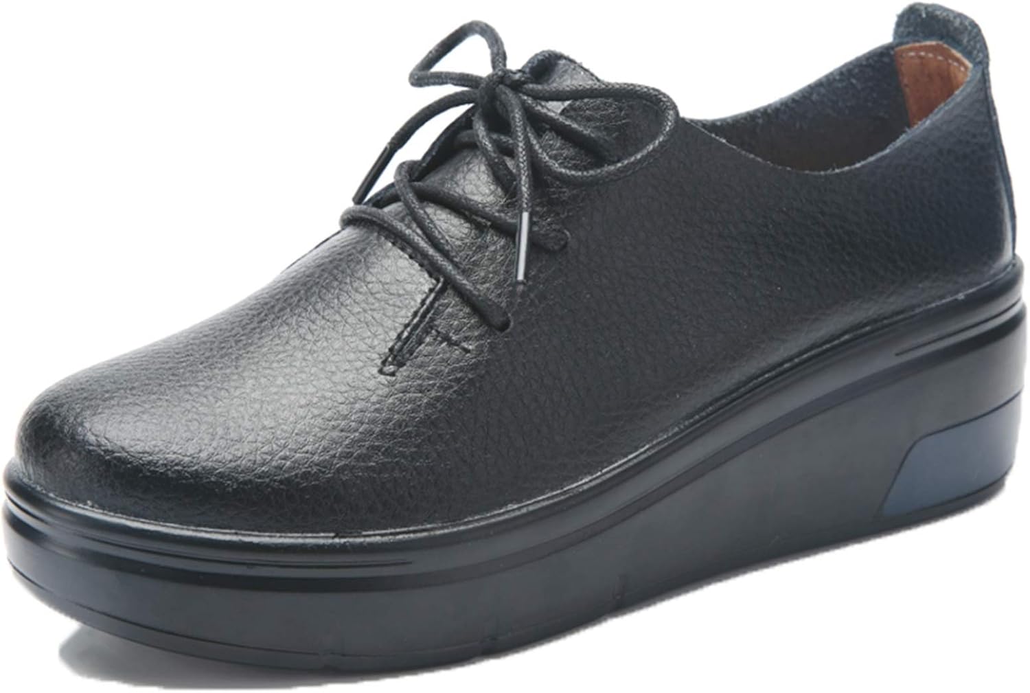 Women Platform Shoes Winter Soft Sole Leather Shoes Ladies Lace Up