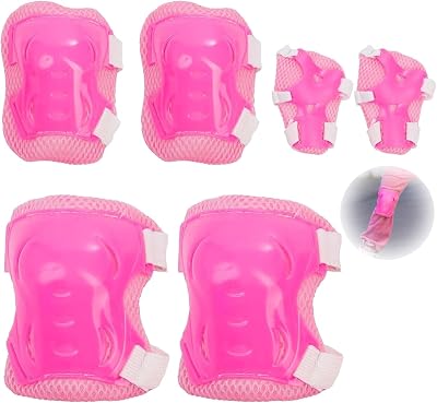 BRITECO 6 PCS Kids Knee Elbow Pads Safety Set for Skateboard Inline Skating