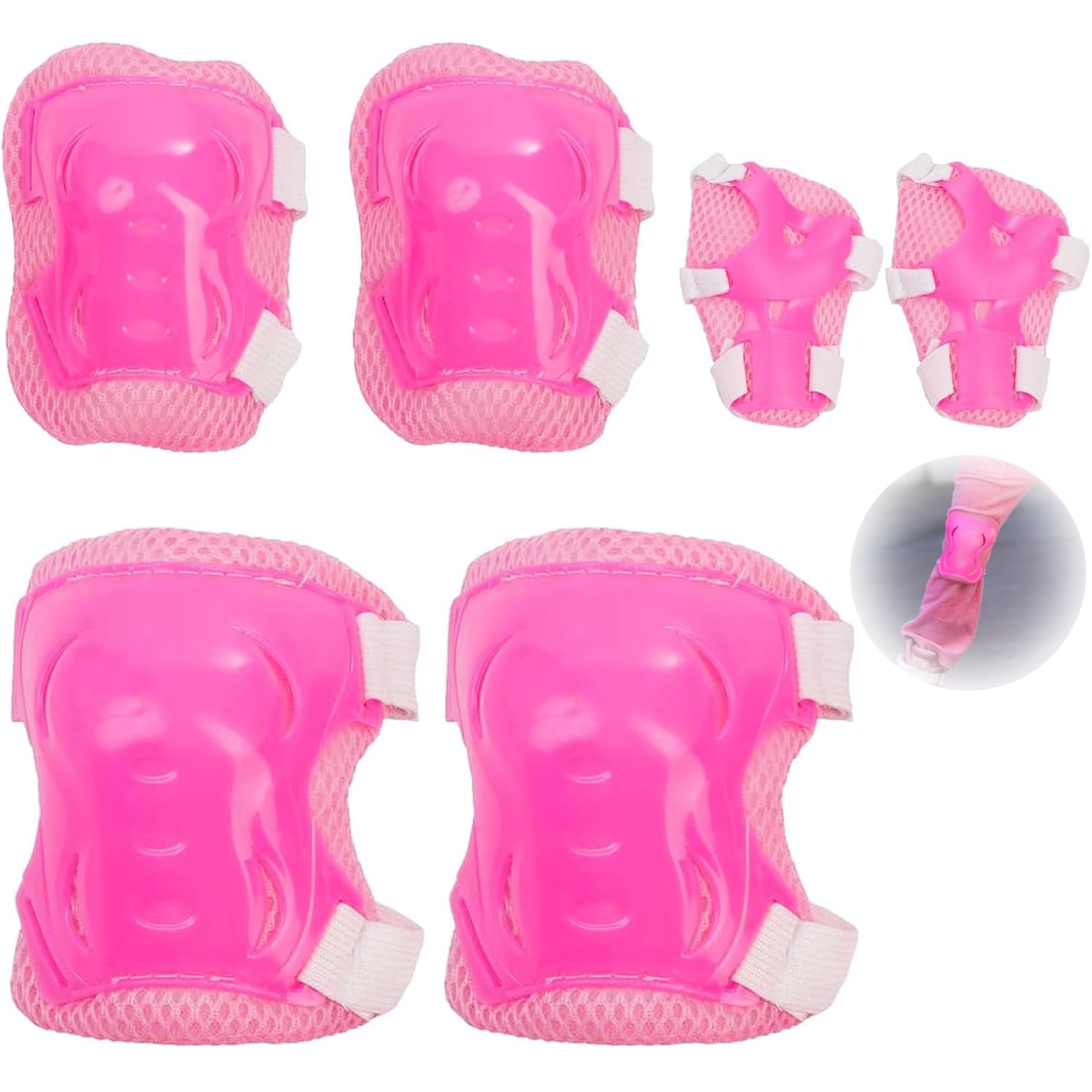 BRITECO 6 PCS Knee Pads for Kids - Complete Safety Set with Elbow and Wrist Guards, Protective Gear for Skating, Biking, Rollerblading, Skateboarding - Adjustable and Comfortable