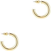 PAVOI 14K Gold Plated Hoop Earrings For Women - 3.5mm Thick Infinity Gold Hoops Women Earrings - Plated Loop - Lightweight Set