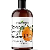 Premium Organic Moroccan Orange Blossom (Neroli) Water | 4oz Imported From Morocco | Food Grade | Packed With Natural Antioxidants | Perfect for Reviving, Hydrating and Rejuvenating Your Face and Neck