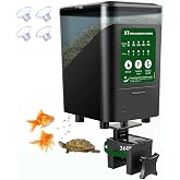 Large Automatic Fish Feeder, 14 Fl.Oz Patented Revolutionary Design Aquarium Food Tank Dispenser with Timer, Auto Feeding Moisture-Proof Electric Adjustable Battery Operated Feeders for Holidays