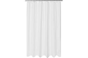 Mrs Awesome Embossed Microfiber Extra Long Shower Curtain Liner 71 x 84 inches, Soft Fabric Shower Curtain Washable and Water Repellent,71x84, White