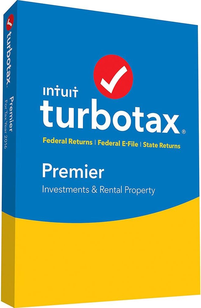 2016 Intuit Turbotax Premier 2016 [OLD VERSION] Federal and State Fed Efile PC/MAC Disc- Old Version For 2016 Taxes Only