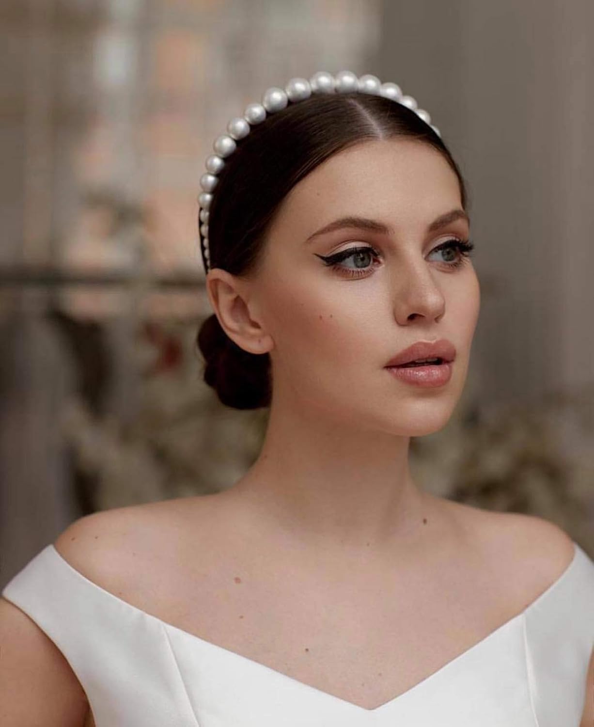 Amazon Com Pearl Headband Hair Accessory White Pearls Women