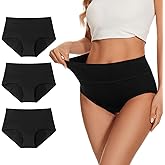 ALLBASE Women's Cotton Period underwear leakproof high absorbency 3 Pack Regular & Plus Size