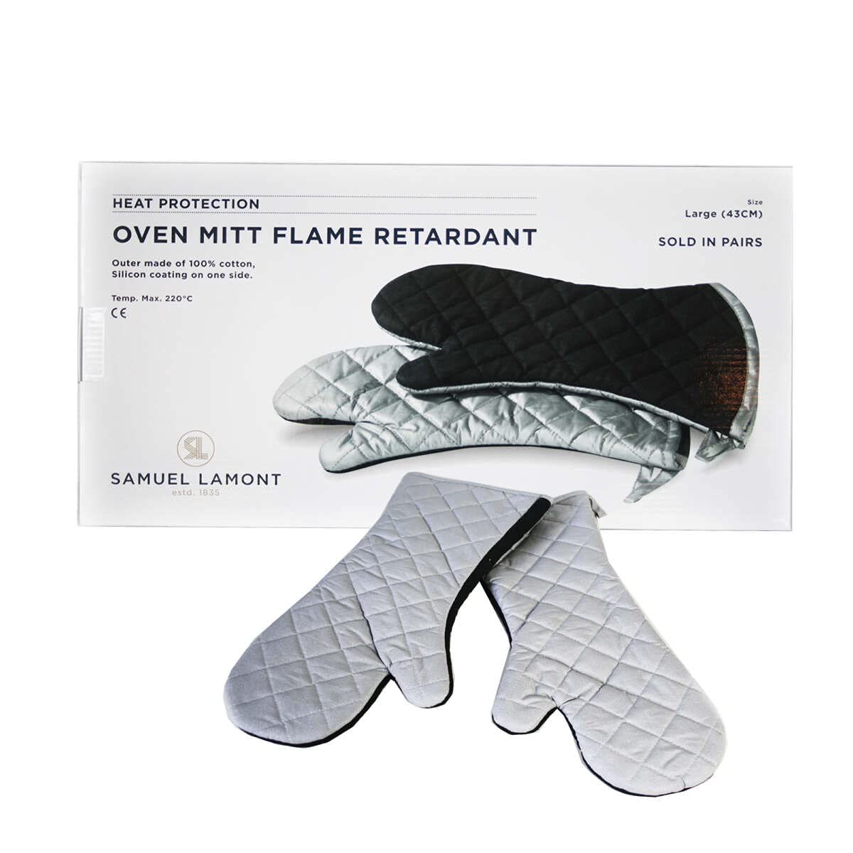 Samuel Lamont Thermal Oven Mitt Pair Medium, Black