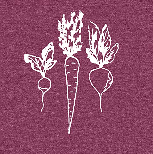 GEMLON Beet Farm for Womens Shirt Funny Gardener Vegan Tshirt Radish Graphic Short Sleeve Top Tee Red