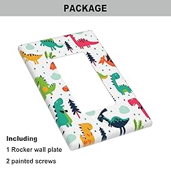 Pznen Dino Pattern Rocker Switch Plate Covers
