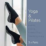 All Things Accessory Non-Slip Yoga Socks for Women 3 Pairs Black view 6