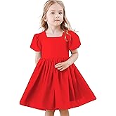 Tutu.kk Toddler Girls Casual Dress Puff Sleeve A-Line Swing Flared Party Birthday Formal Dresses 2-8 Years