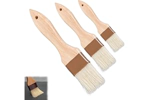 KLERROEM Pastry Brush for Baking Cooking Kitchen, Hardwood Handle Basting Brush for Spreading Oil BBQ Grilling Sauce Baster Marinade