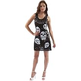 Sequin Skull Dress Adult Costume - Large/X-Large Black