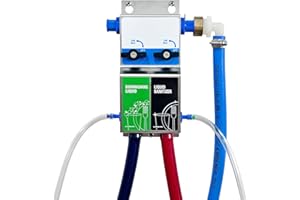 POPSTECHNOLOGIES Dual Kitchen Sink Proportioner W/Elastic Gap, Dish Detergent and Liquid Sanitizer Dispenser, Chemical Dispensing System, Precision Chemical Dilution, 8088E