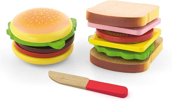 wooden sandwich set