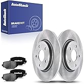 AutoShack 12.91" (328 mm) Rear Solid Brake Rotors + Ceramic Brake Pads Replacement for 2012-2020 Dodge Grand Caravan 2012-202