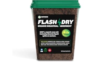 EARTHSAFE FlashDry 5 Liter Bucket of Super Spill Absorbent, 100% Organic Environmentally Friendly - for Oil, Paint, Grease and More in Garages, Kitchens, Janitor Kits, Safer and More Effective Than Clay Litter