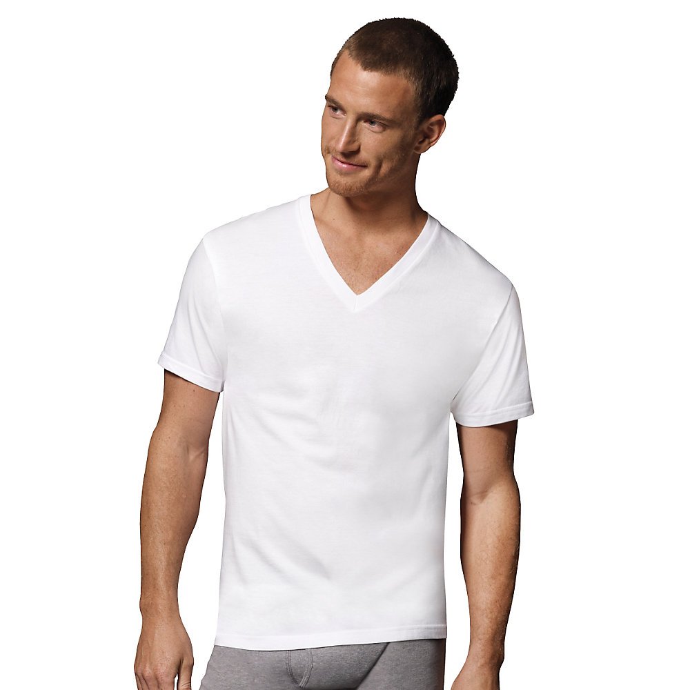 Hanes Mens ComfortSoft Tagless V-Neck T 