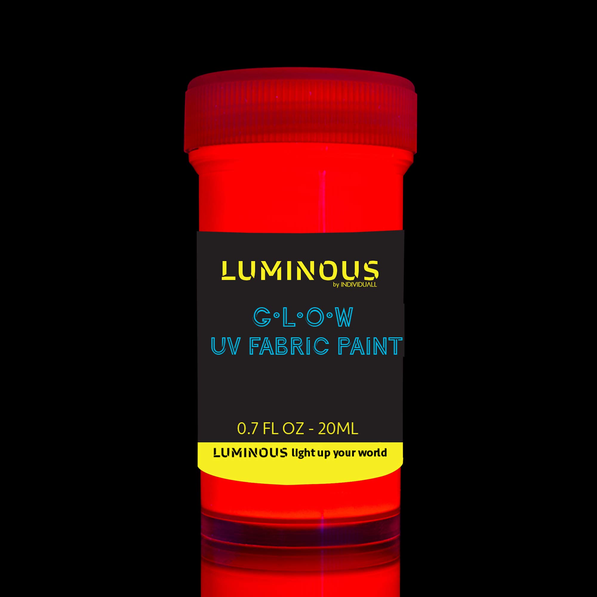 Fabric Paint for Clothes - Set of 8 Neon, 20mL, Black Light Glow in the Dark Paint Colors for Clothes, Textile and Canvas - Gifts for Artists, Easter Egg Painting Decoration
