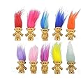 Yintlilocn 10PCS Mini Troll Dolls, PVC Vintage Trolls Lucky Doll Mini Action Figures 1.2" Cake Toppers Chromatic Adorable Cut