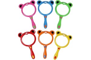 Toy Magnifying Glass,6-Pieces Magnifier Tool - Small Kid Magnifier - for School Students Learning Home Science Outdoor Observ
