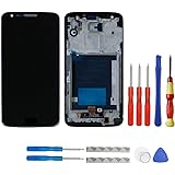 swark LCD Display Compatible LG G2 D800 D801 D803 Digitizer Touch Screen Assembly Replacement Frame (Black) + Tools