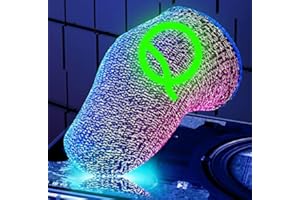 QQQ Silver Fiber Blue Stripe Gaming Gloves for Sweaty Hands Finger Sleeves for Mobile Game Controllers (Pack of 2) Anti-Sweat Breathable Thumb Finger Sleeve for League of Legend, PUBG, Rules of Survival