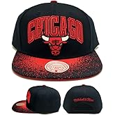 Mitchell & Ness Chicago Bulls New Spray Paint Black Red Era Snapback Hat Cap