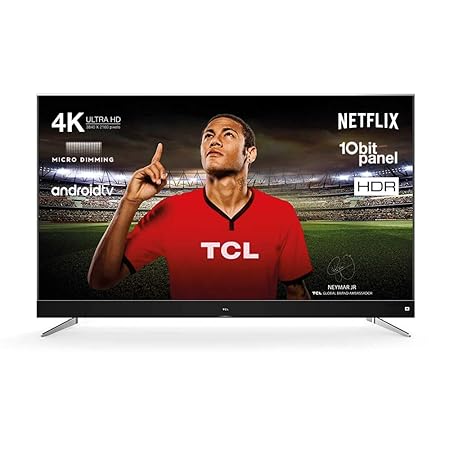 TCL U75C7006 Fernseher 190 cm (75 Zoll) Smart TV (4K, Android TV, HDR 10, Triple Tuner, Micro Dimming, Sound by JBL) Titanium