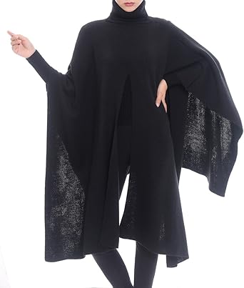 black poncho sweater