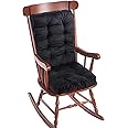 Big Hippo Rocking Chair Cushions Set, Rocking Chair Pads with Ties Soft Thicken Seat Pads Cushion Pillow for Indoor, Office, Home, Rocking Chairs (Black)