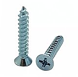 100 Qty #8 x 1" Flat Head Zinc Coated Phillips Head