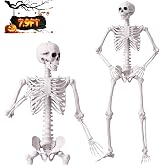 7.9FT/240CM Halloween Giant Oversized Human Skeleton, Tall Outdoor Skeleton | Plastic Human Bones with Movable Joint, Scary Plastic Large Skeleton for Halloween Haunted House Spooky Scene Decorations