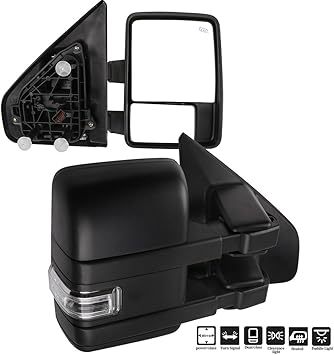 Driver Side Tow Mirrors Black 2004-14 Ford F150 Power Heated Signal Puddle Light