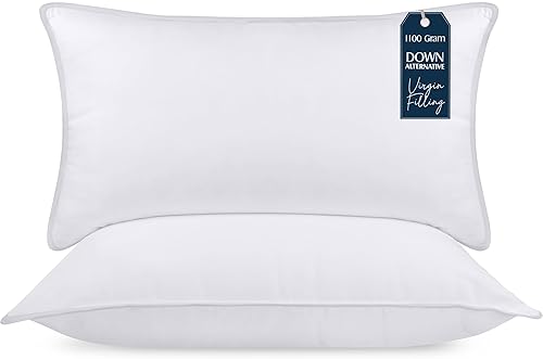 Utopia Bedding Pillows 2 Pack, (UK Standard, White) Hotel Quality Luxury Bed Pillow for Back, Stomach or Side Sleepers